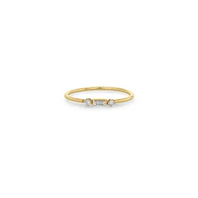 14k Baguette & 2 Prong Diamond Ring