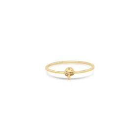 14k Itty Bitty Diamond Mushroom Ring