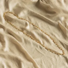 14K Yellow Gold 12mm Twisted Rope Paperclip Long Chain