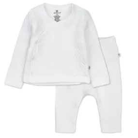 2-Piece Organic Cotton Matelassé Side-Snap Top and Pant Set