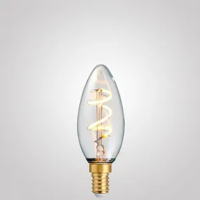 3W Candle Spiral LED Bulb E14 in Extra Warm