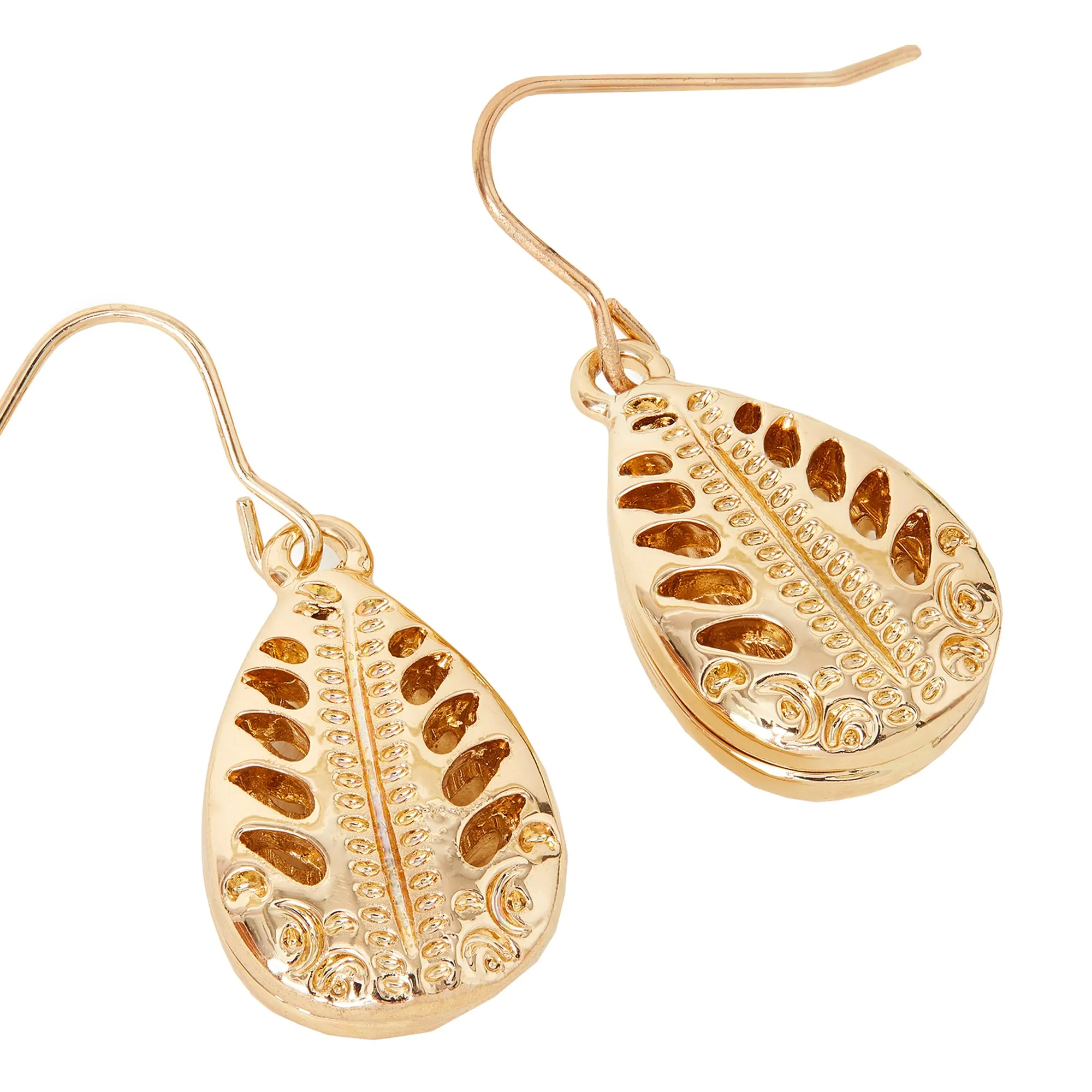 Accessorize London Women's Filigree Leaf Short Drop Earrings