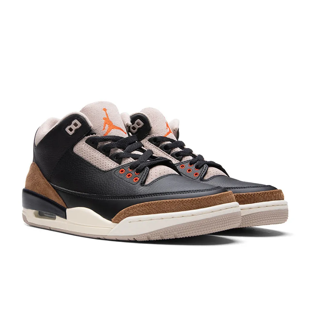 Air Jordan 3 Retro (GS) 'Desert Elephant' - Black/Rush Orange/Fossil Stone