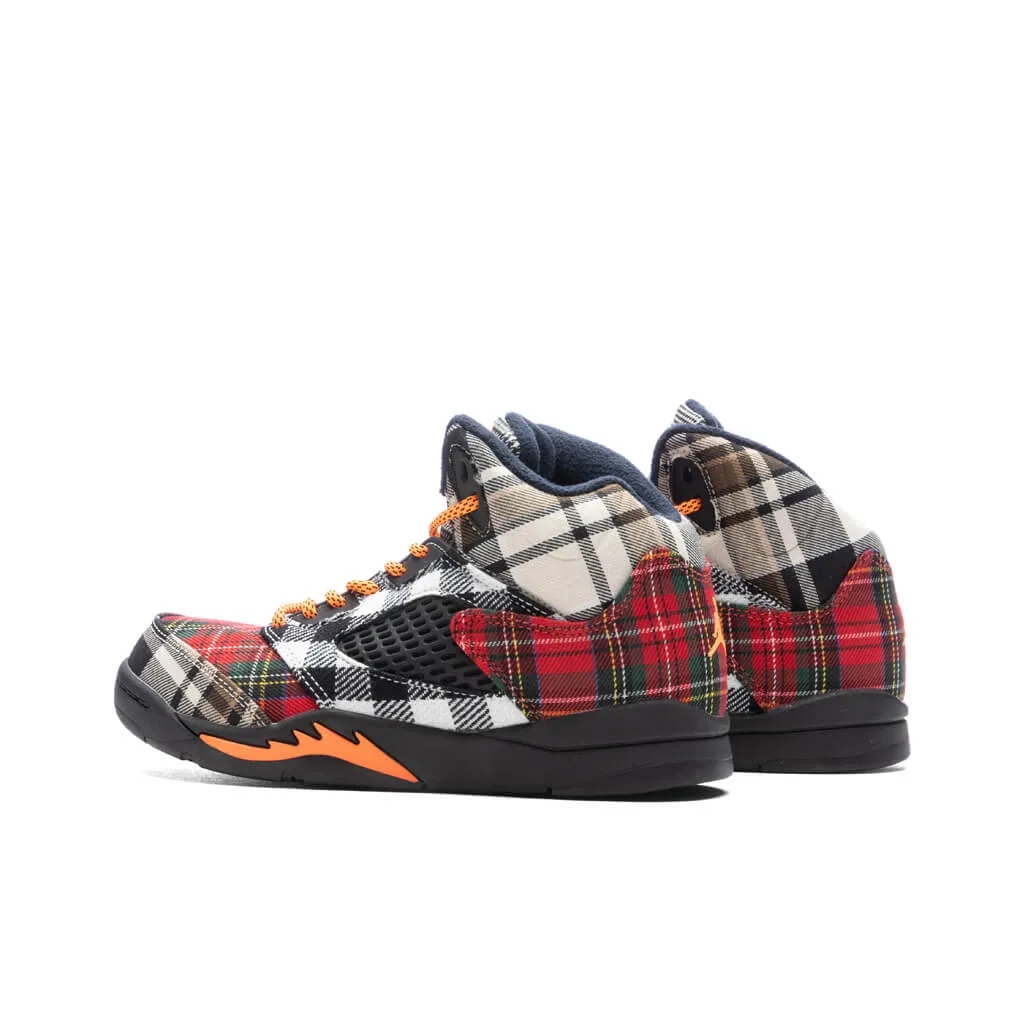 Air Jordan 5 Retro (PS) 'Plaid' - Black/Total Orange/Dark Obsidian