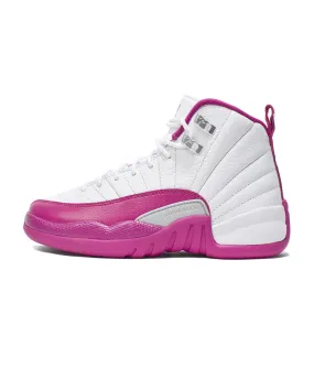 Air Jordan Youth 12 Retro "Vivid Pink" - White/Vivid Pink