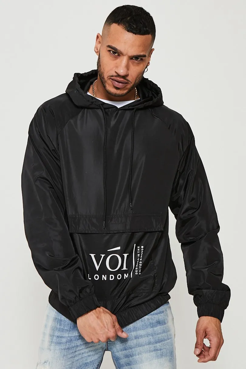 Allenbury Pullover Windbreaker Jacket - Black