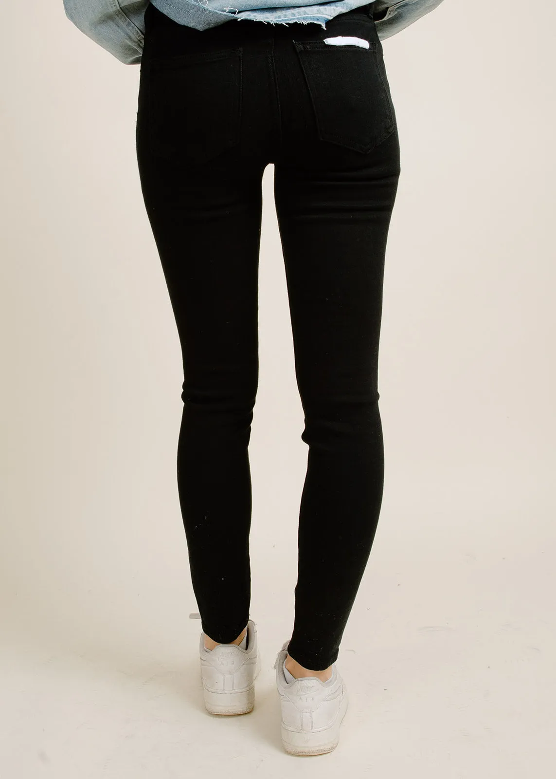 Audrey Midi Rise Skinny - Dark Vinyl