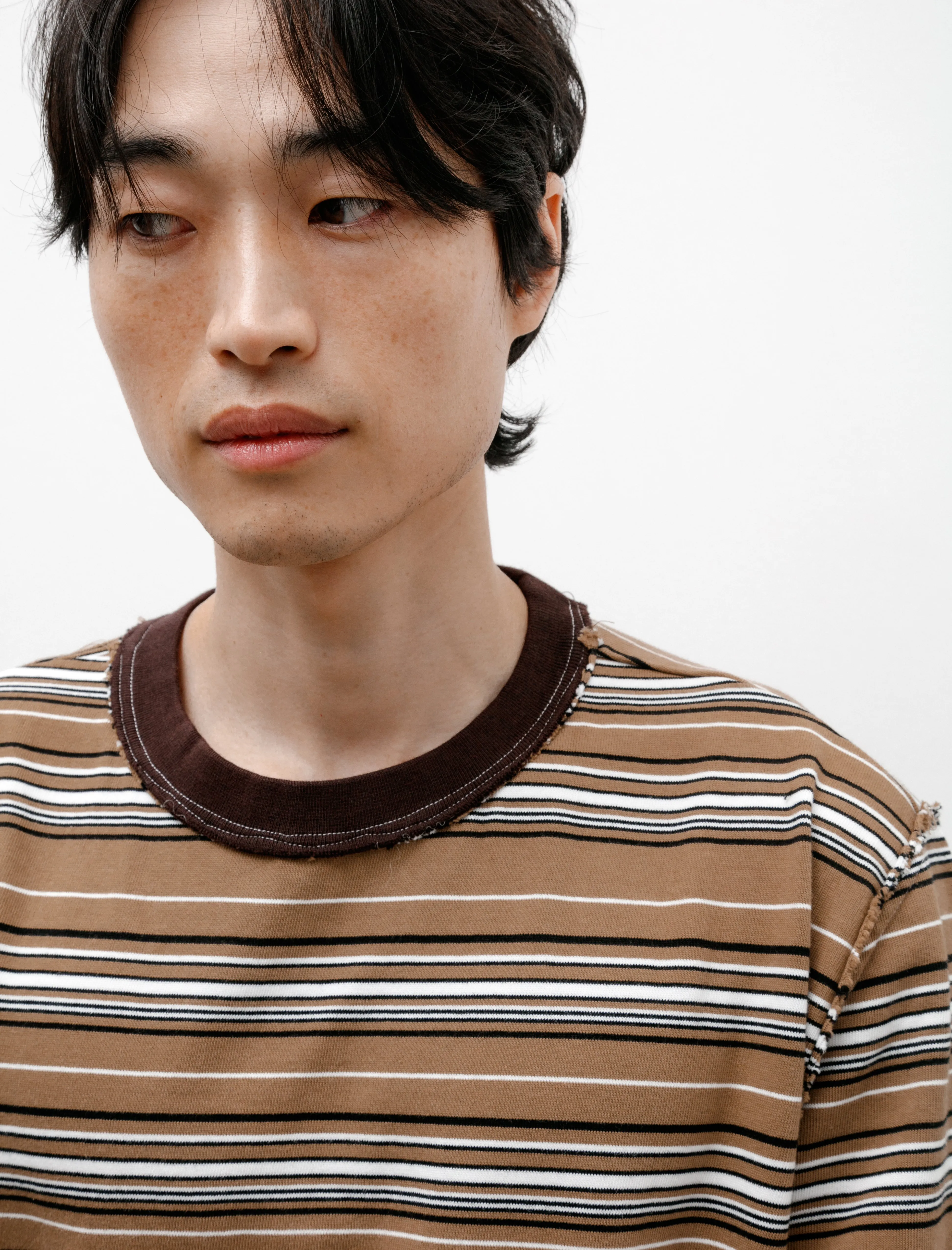 Big Tee Heavy Jersey Brown Stripe