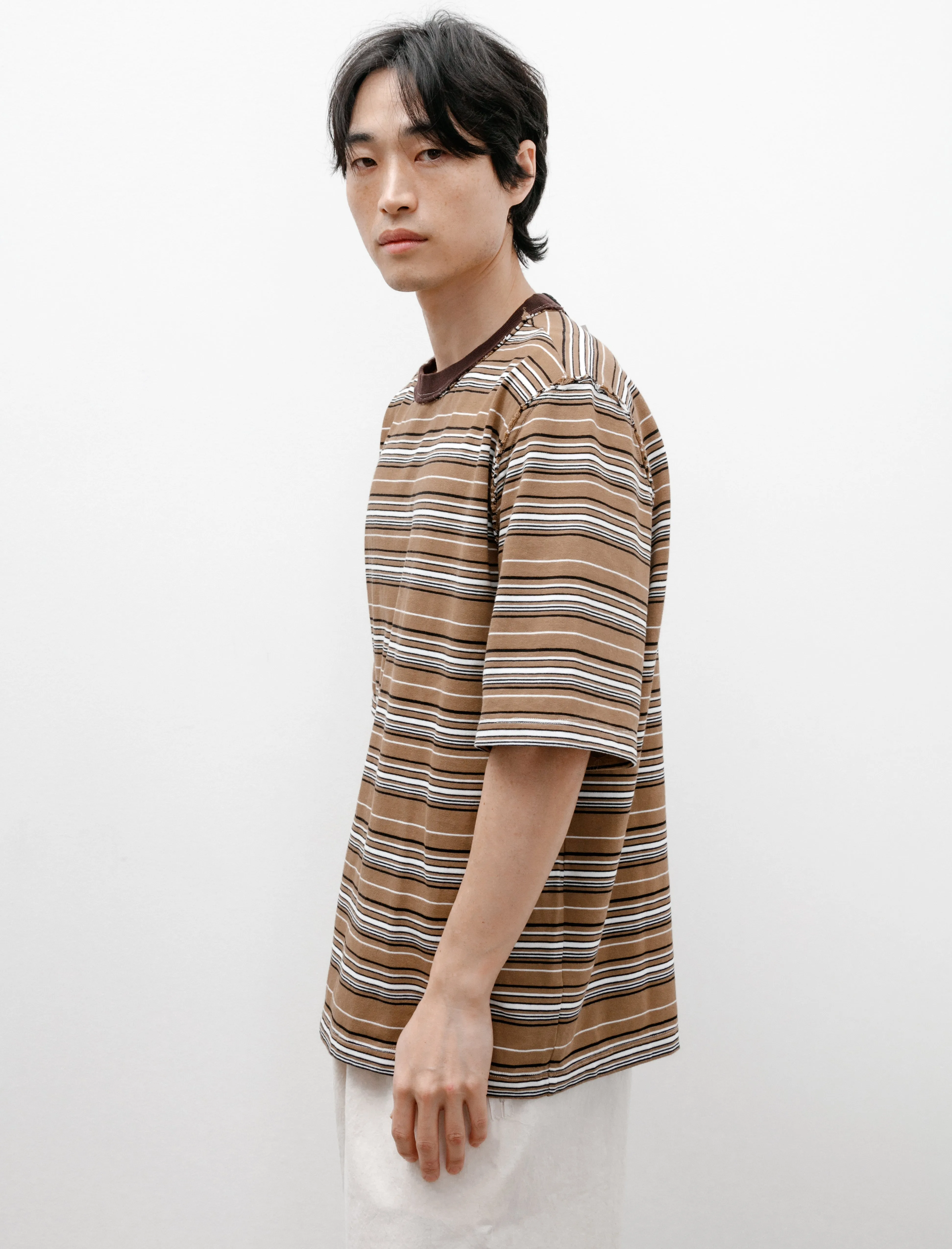 Big Tee Heavy Jersey Brown Stripe