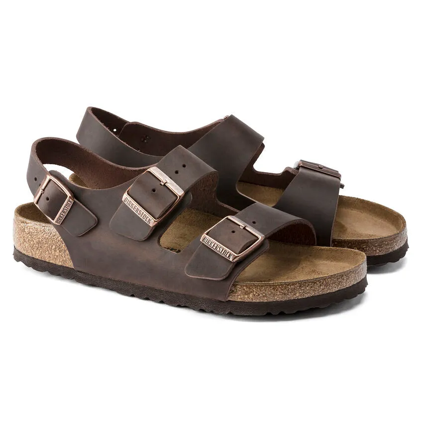 BIRKENSTOCK Men's Milano Oiled Leather (Habana - Regular Fit)