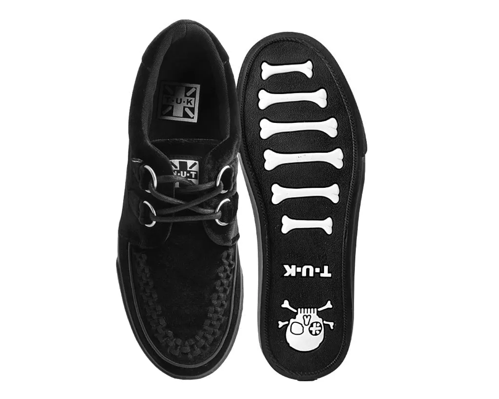 Black Velvet D-Ring Interlace Sneaker