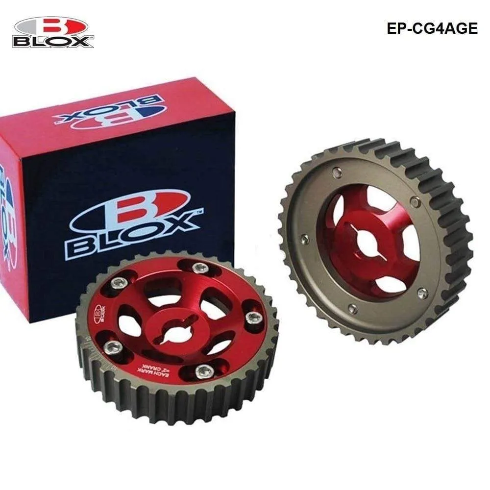 Blox 2pcs Slide Adjustable Cam Gear Pulley Cam Pulley Set For Toyota All Models 84-89 4AGE Inlet and Exhaust EP-CG4AGE