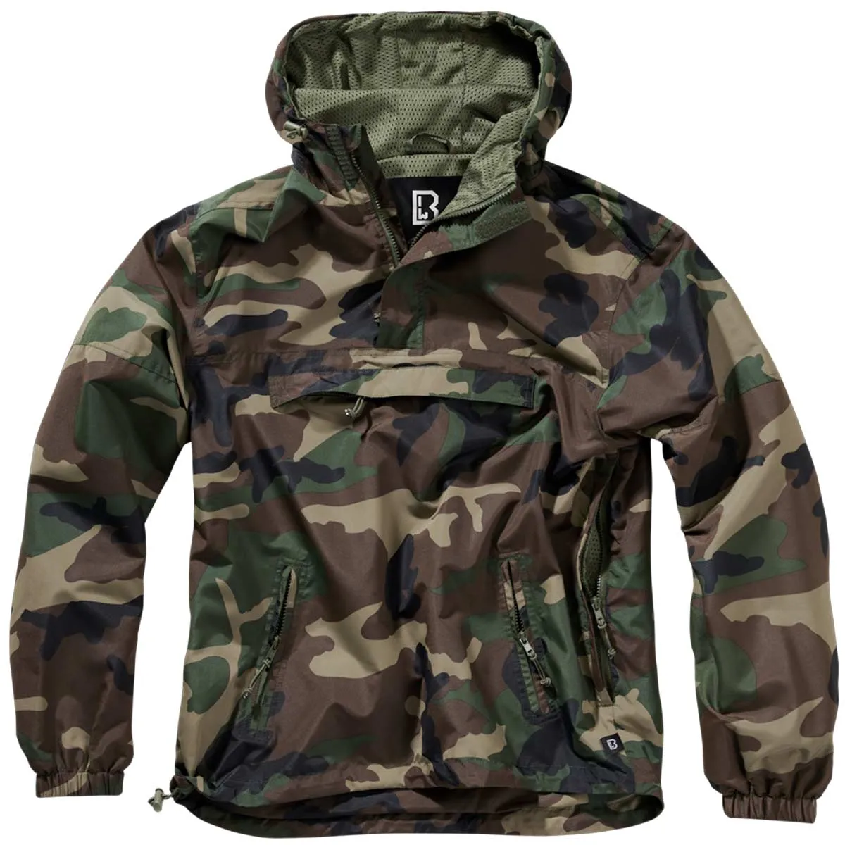 Brandit Summer Windbreaker Jacket Woodland Camo