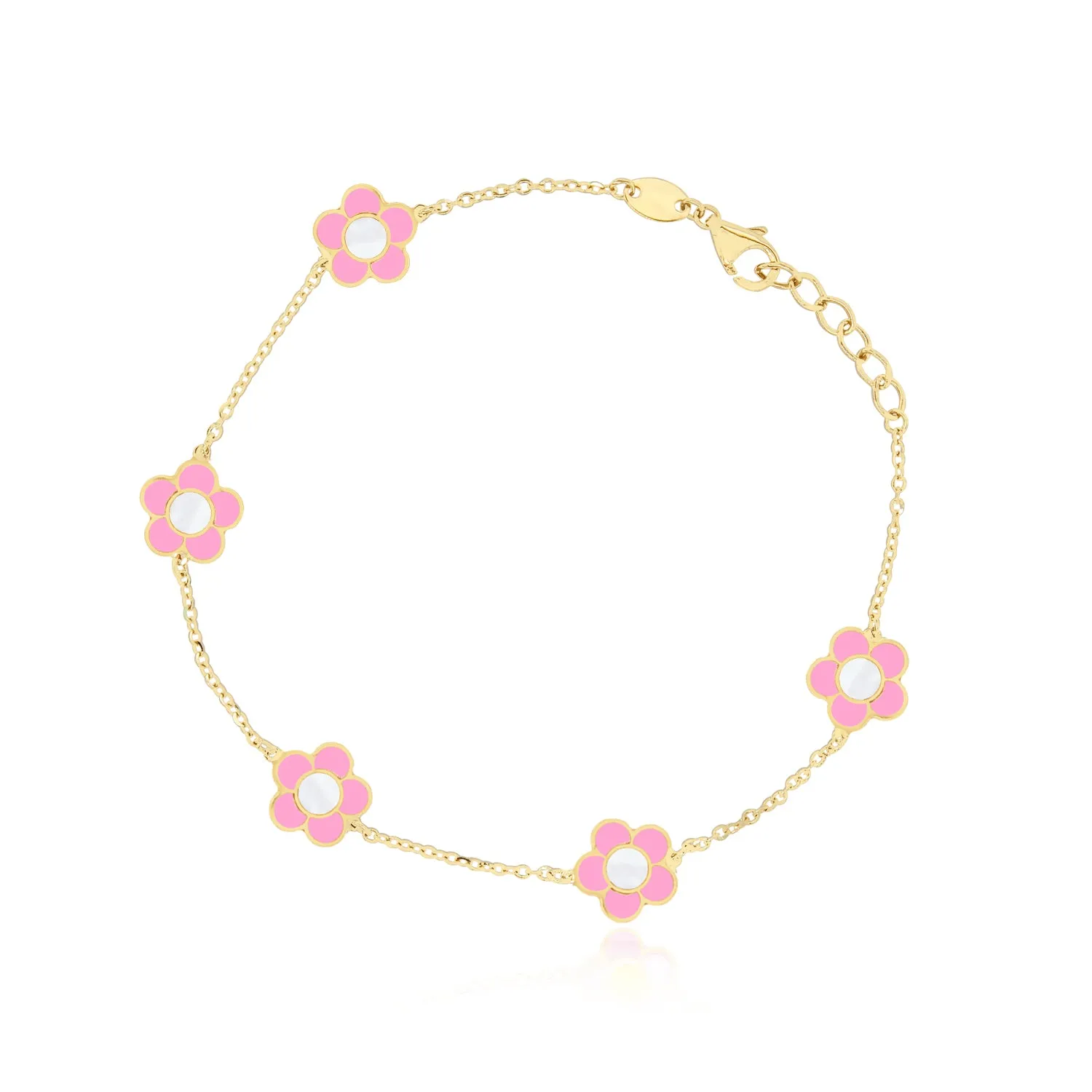 Bubblegum Pink Daisy Bracelet