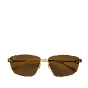 BV1185S Turn Sunglasses, Gold/Brown