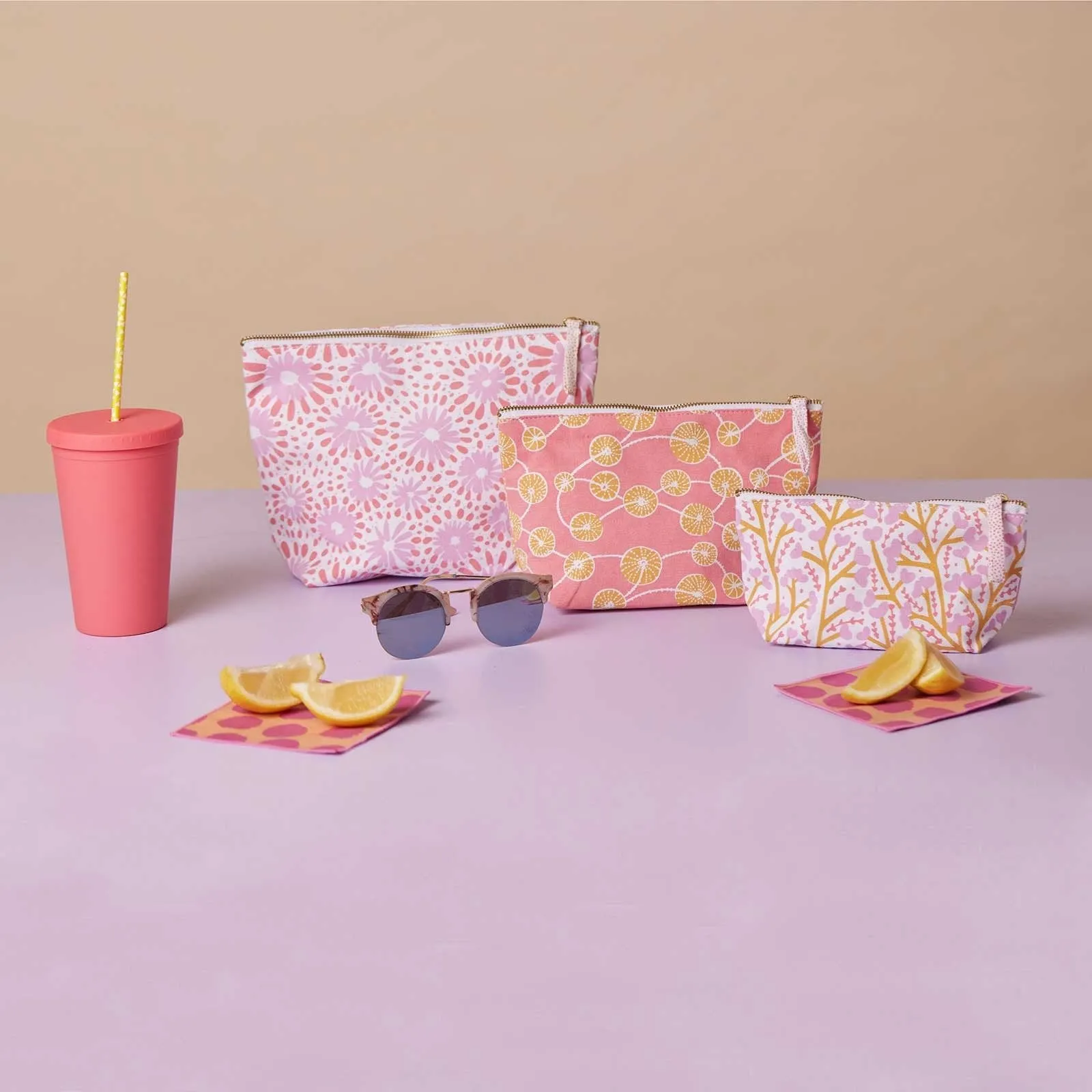 Chamomile Pink Large Relaxed Pouch