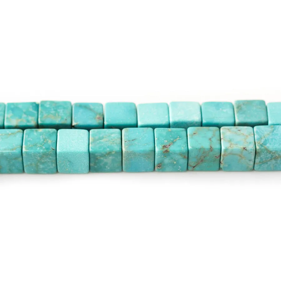 Chinese Turquoise 10mm Cube - 15-16 Inch