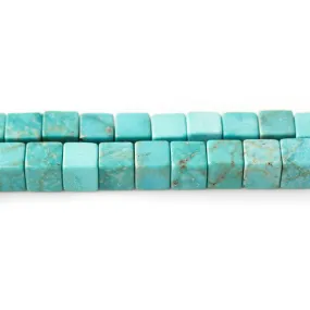 Chinese Turquoise 10mm Cube - 15-16 Inch