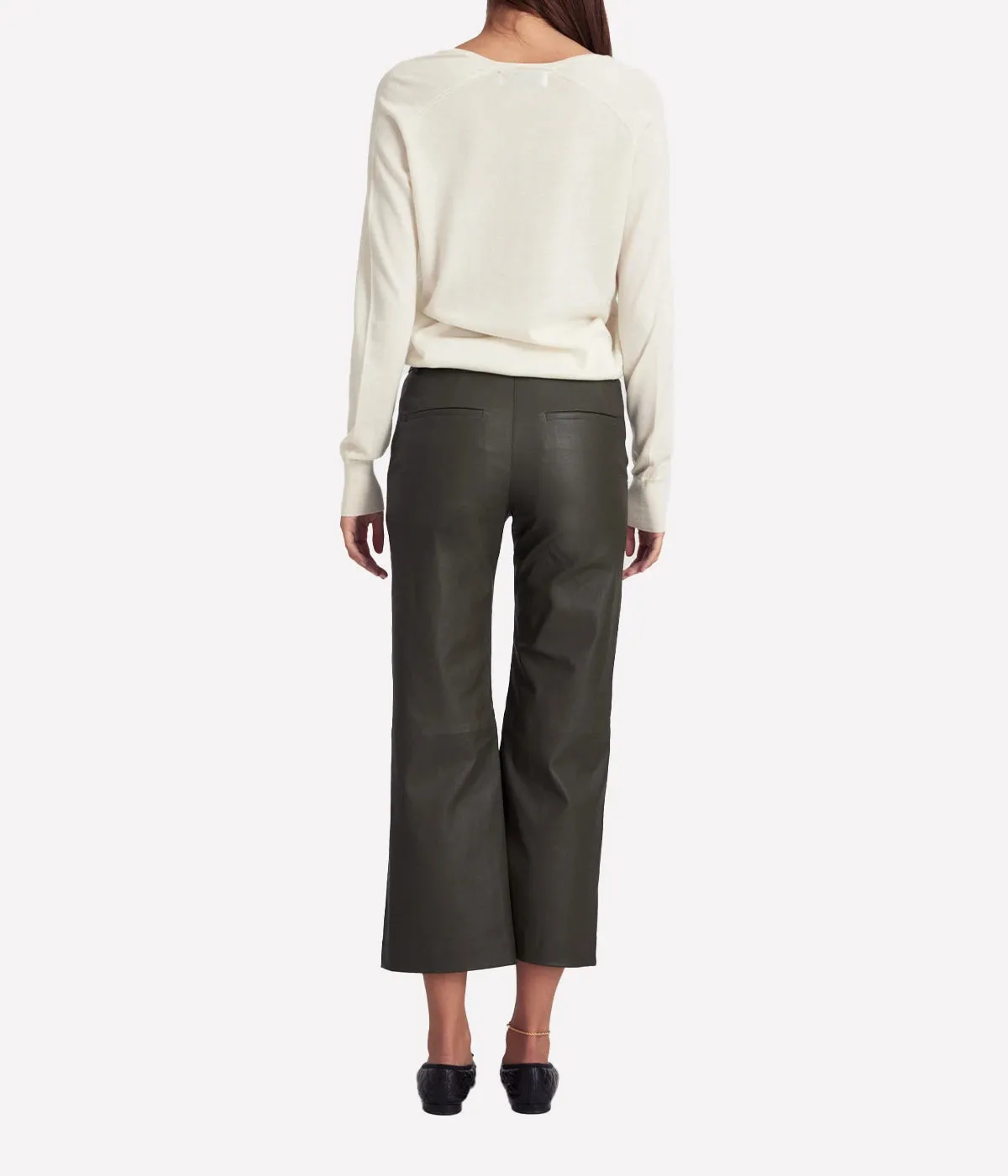 Cropped Baggy Lowrise Trouser in Cactus