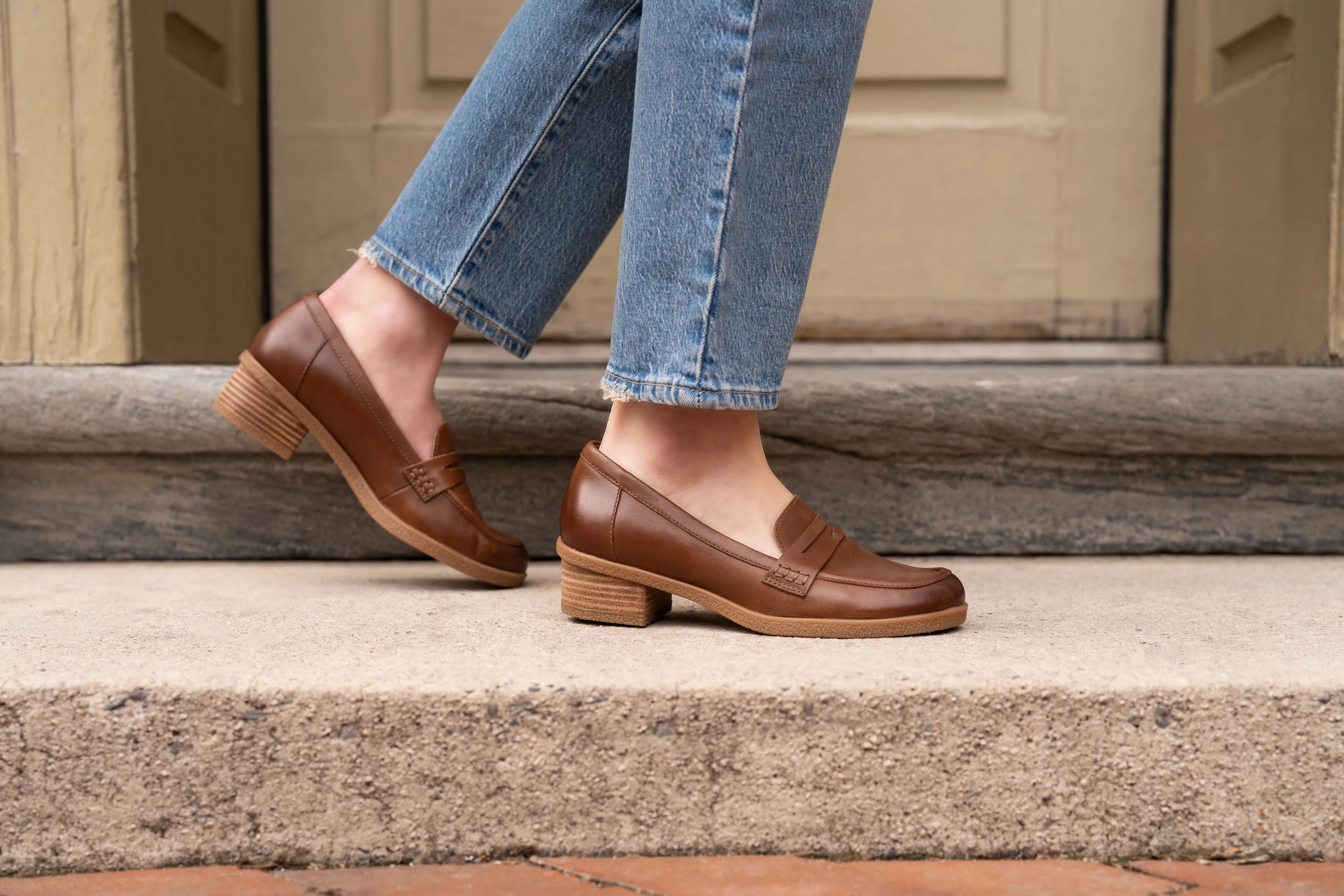 Danica Tan Heeled Penny Loafer