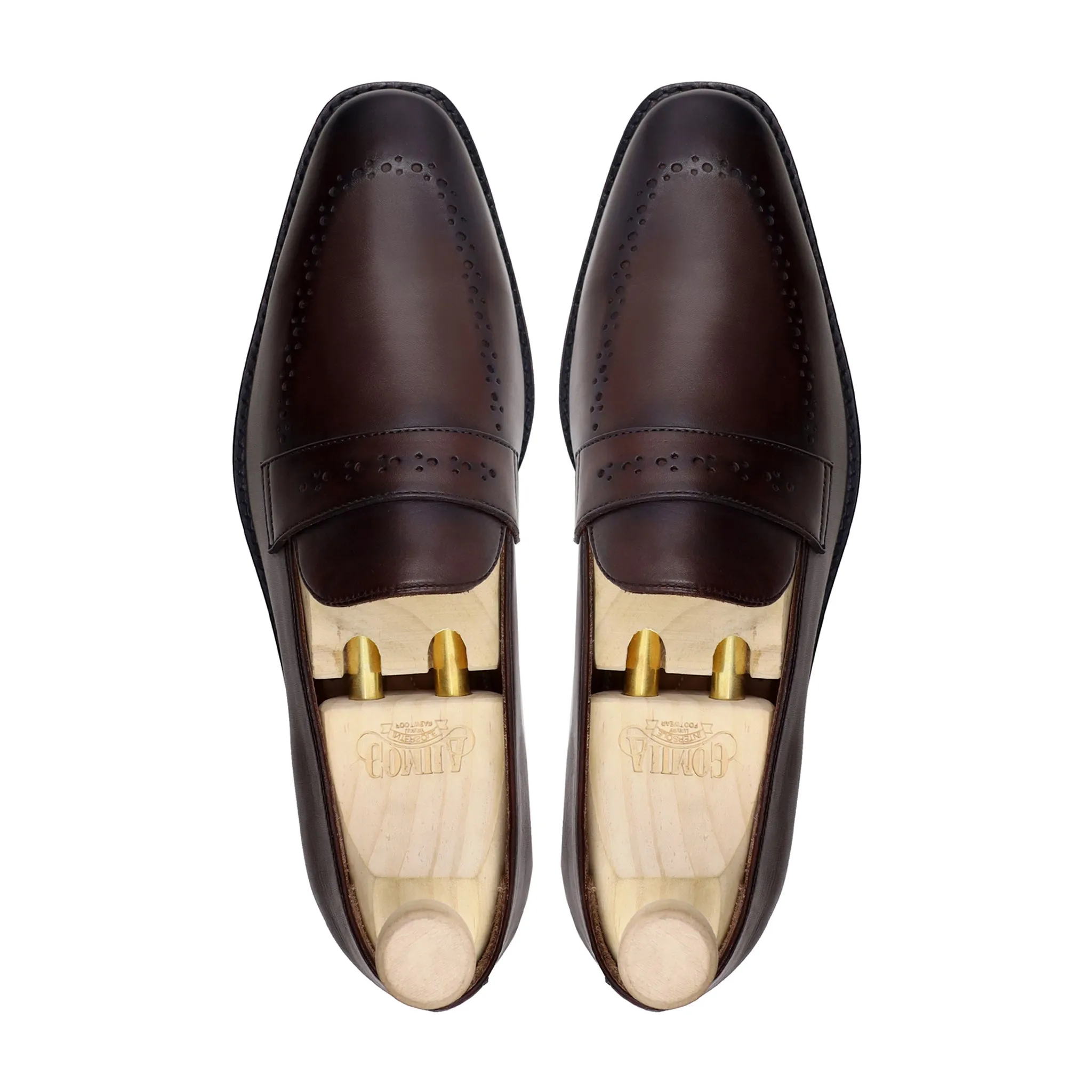 Dhulum - Men's Dark Brown Calf Leather Loafer