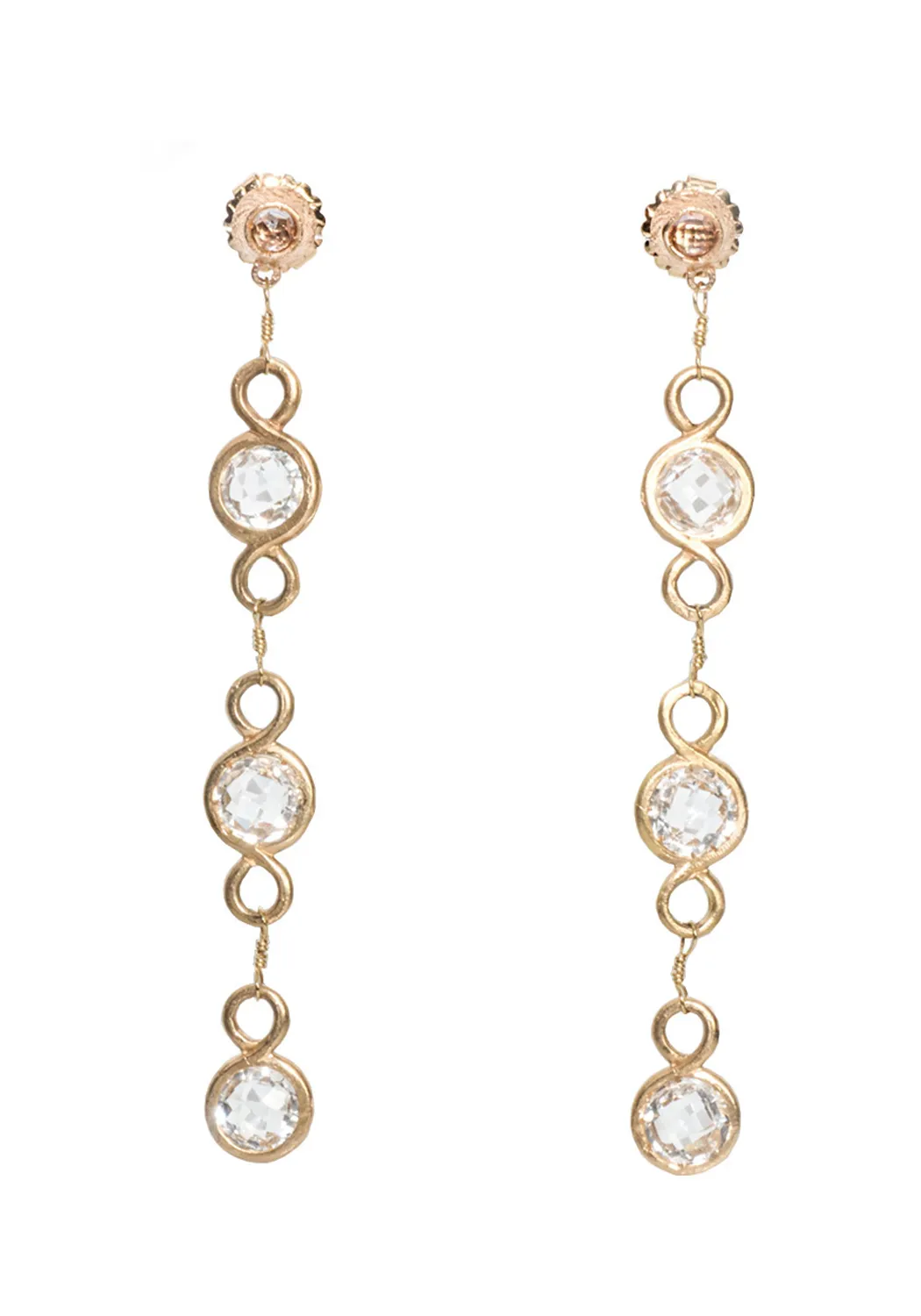 Dominique Cohen 18K Rose Gold White Topaz Duster Earrings