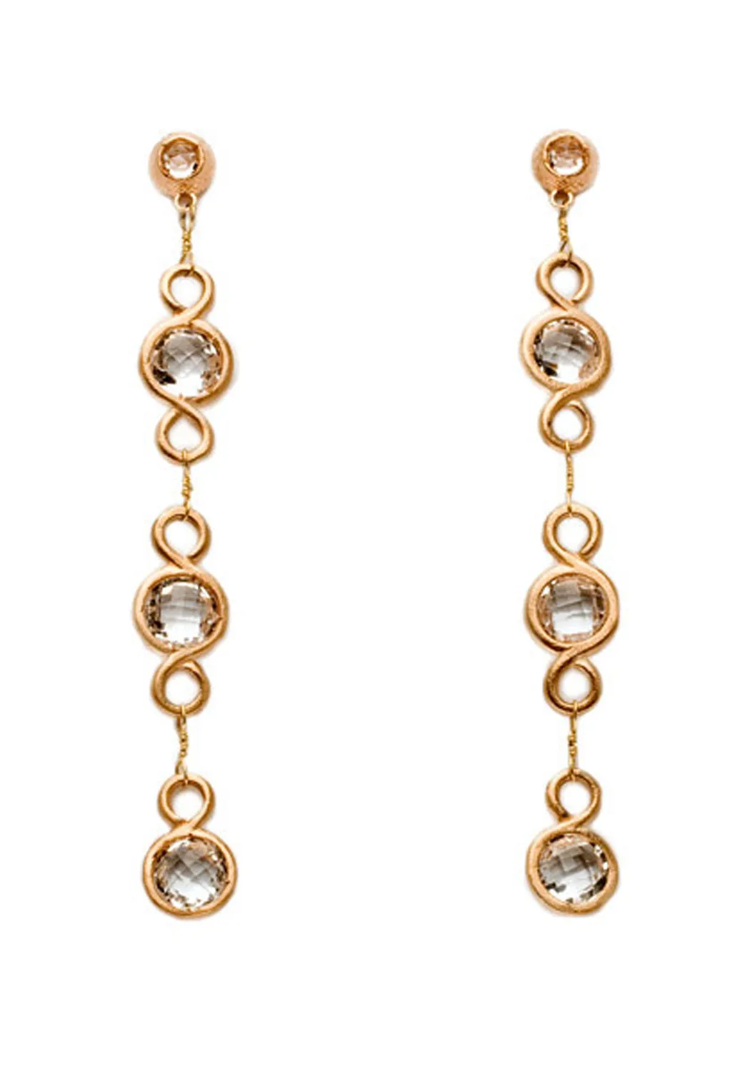 Dominique Cohen 18K Rose Gold White Topaz Duster Earrings