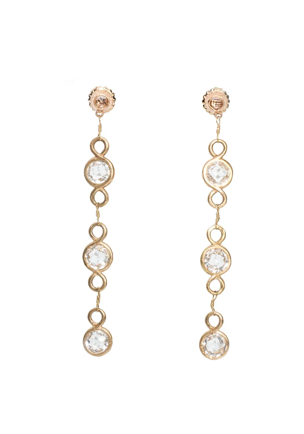 Dominique Cohen 18K Rose Gold White Topaz Duster Earrings