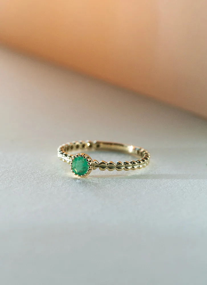 Edie emerald may birthstone 14k gold