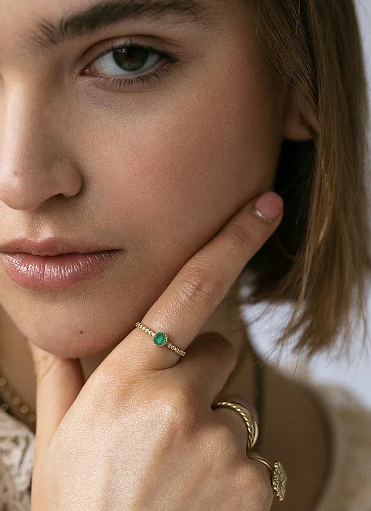 Edie emerald may birthstone 14k gold