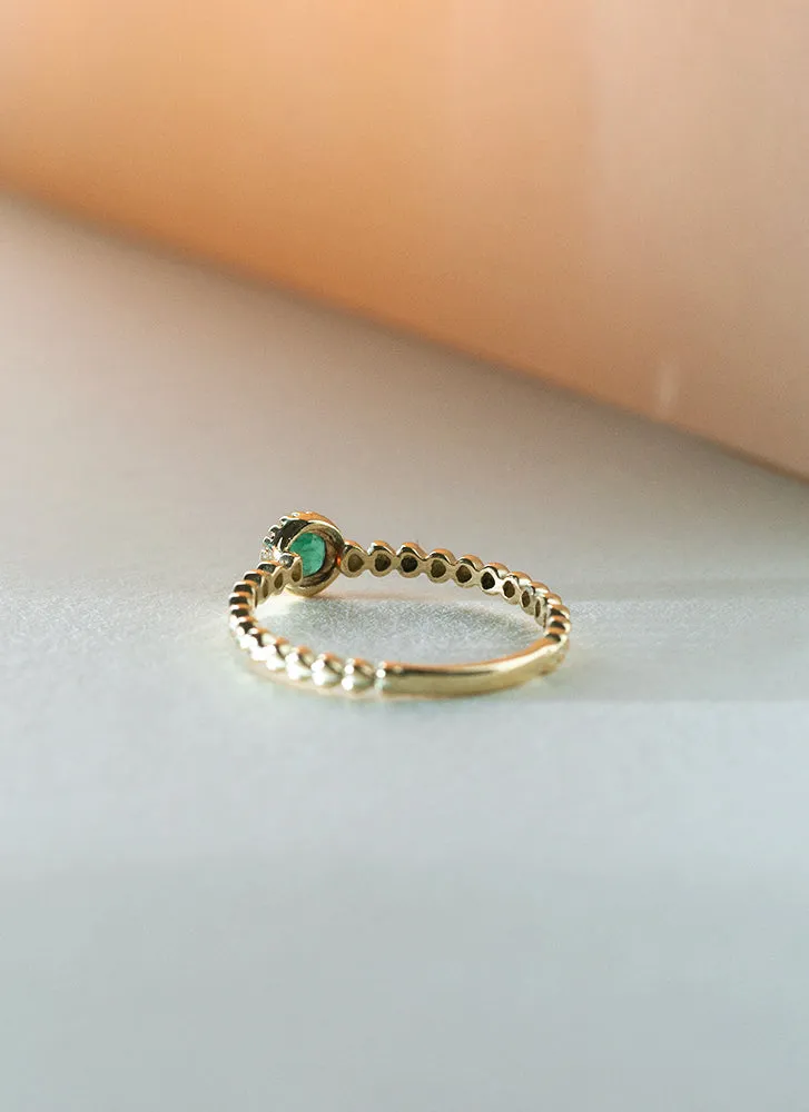 Edie emerald may birthstone 14k gold