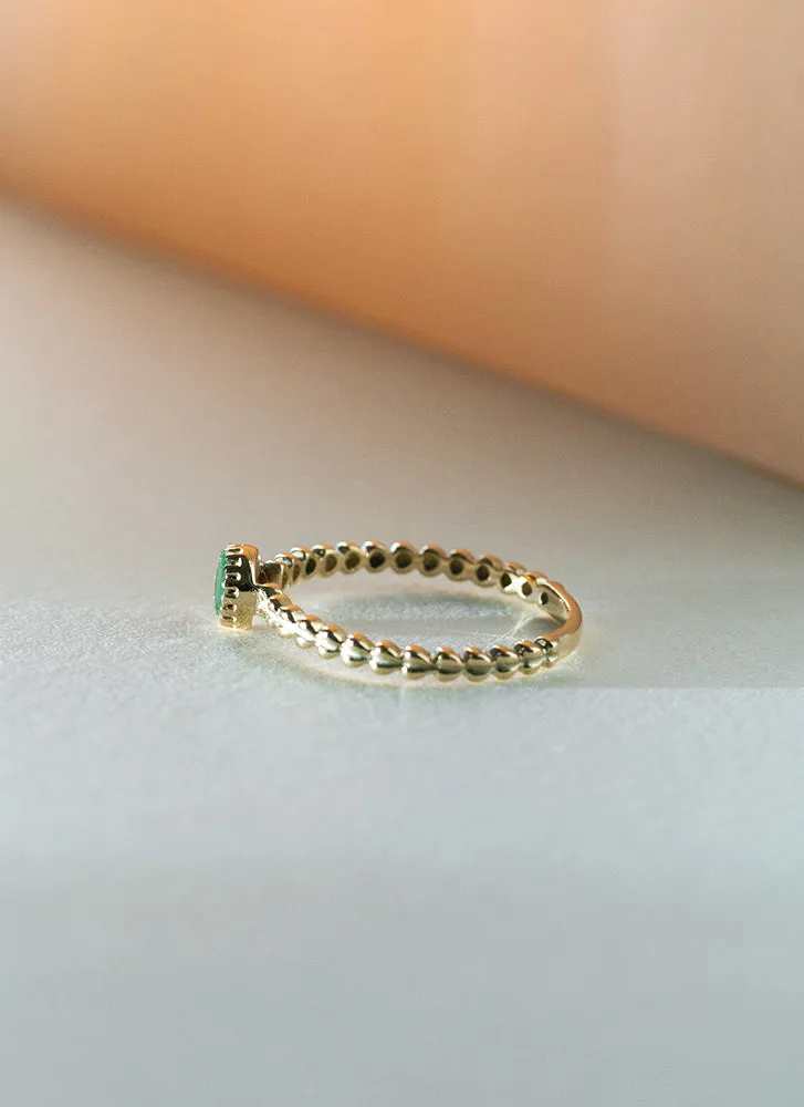 Edie emerald may birthstone 14k gold