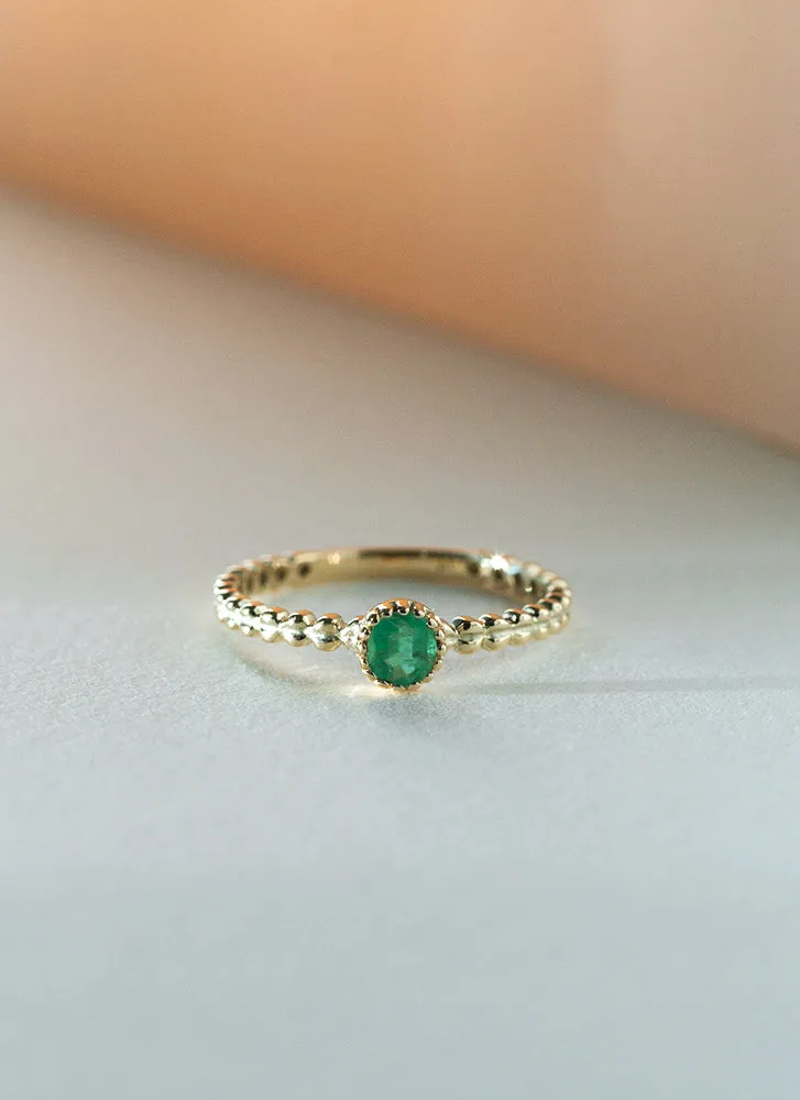 Edie emerald may birthstone 14k gold