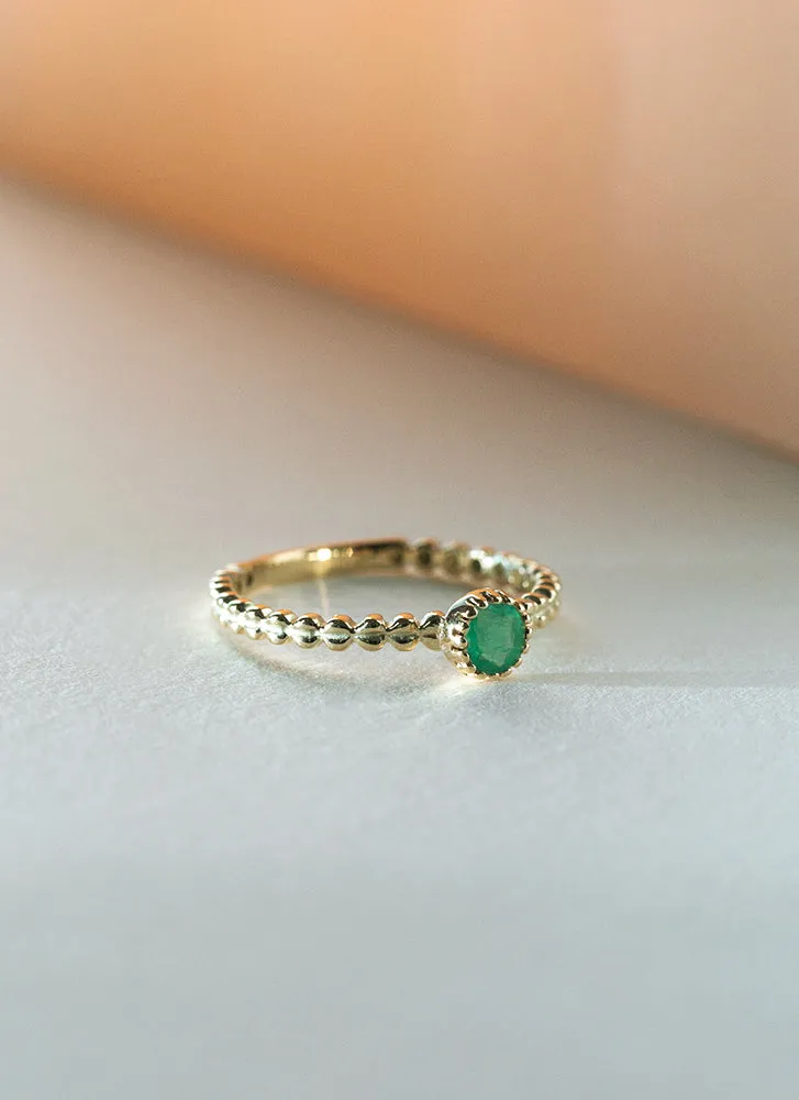 Edie emerald may birthstone 14k gold