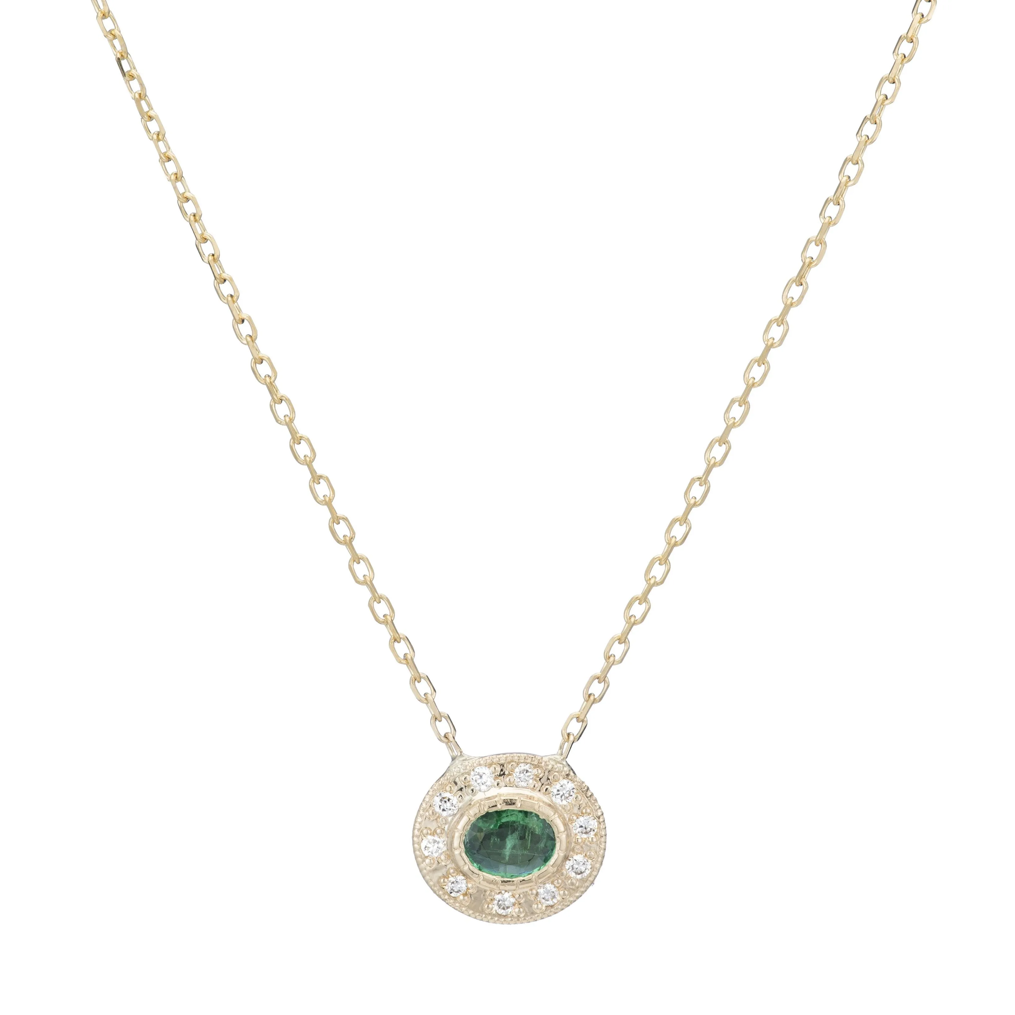 Emerald Halo Necklace