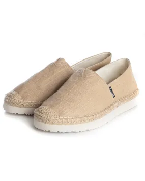 Espadrillas Scarpe Uomo Unisex Tela Estive Mare Cotone Comode Leggere Tinta Unita Beige GIOSAL-S1247A