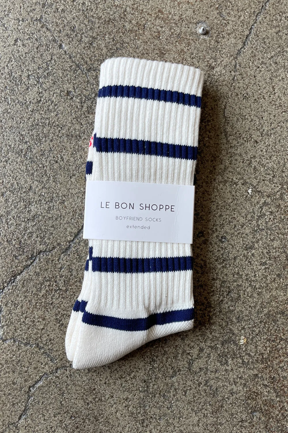 Extended Boyfriend Socks - Sailor Stripe