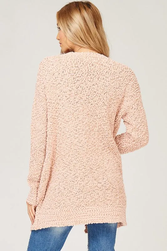 Hailey Popcorn Cardi in Ash Rose