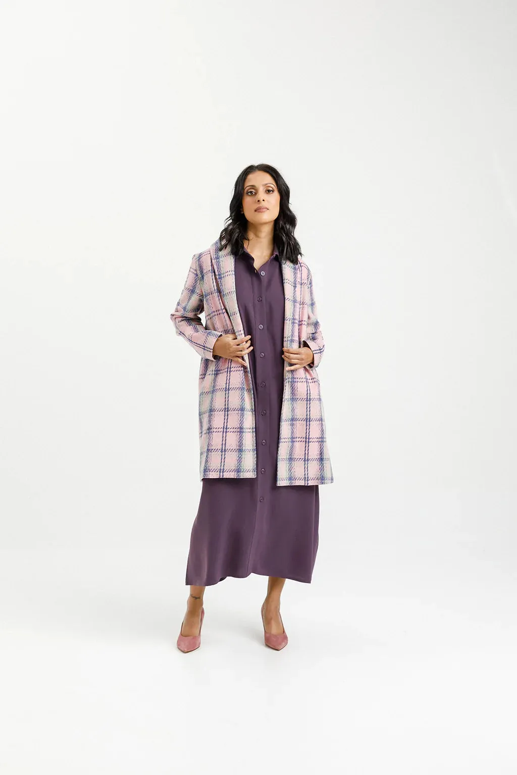 Haley Coat | Pink Plaid