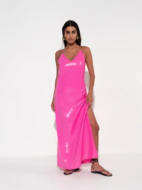 Jojo Sequin Maxi Dress - Fuchsia Pink