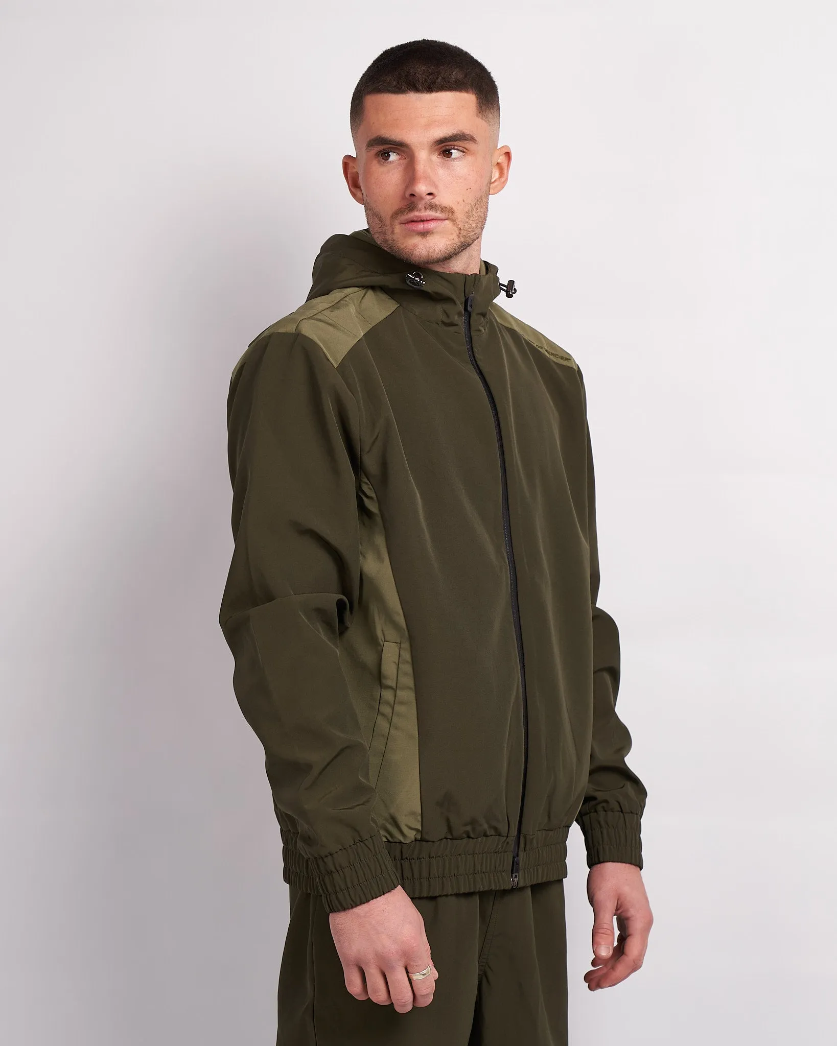 Khaki Utility Panelled Windbreaker