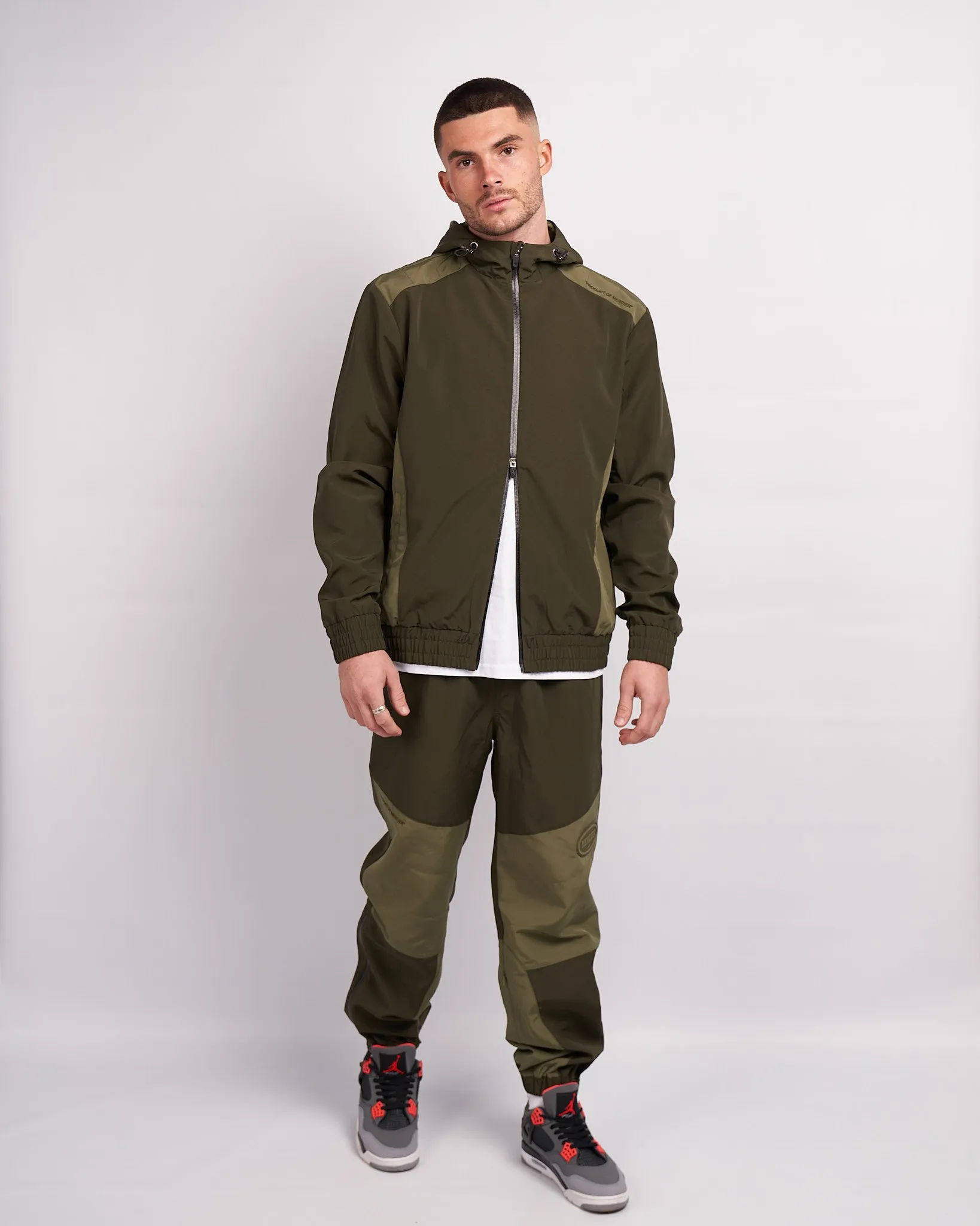 Khaki Utility Panelled Windbreaker