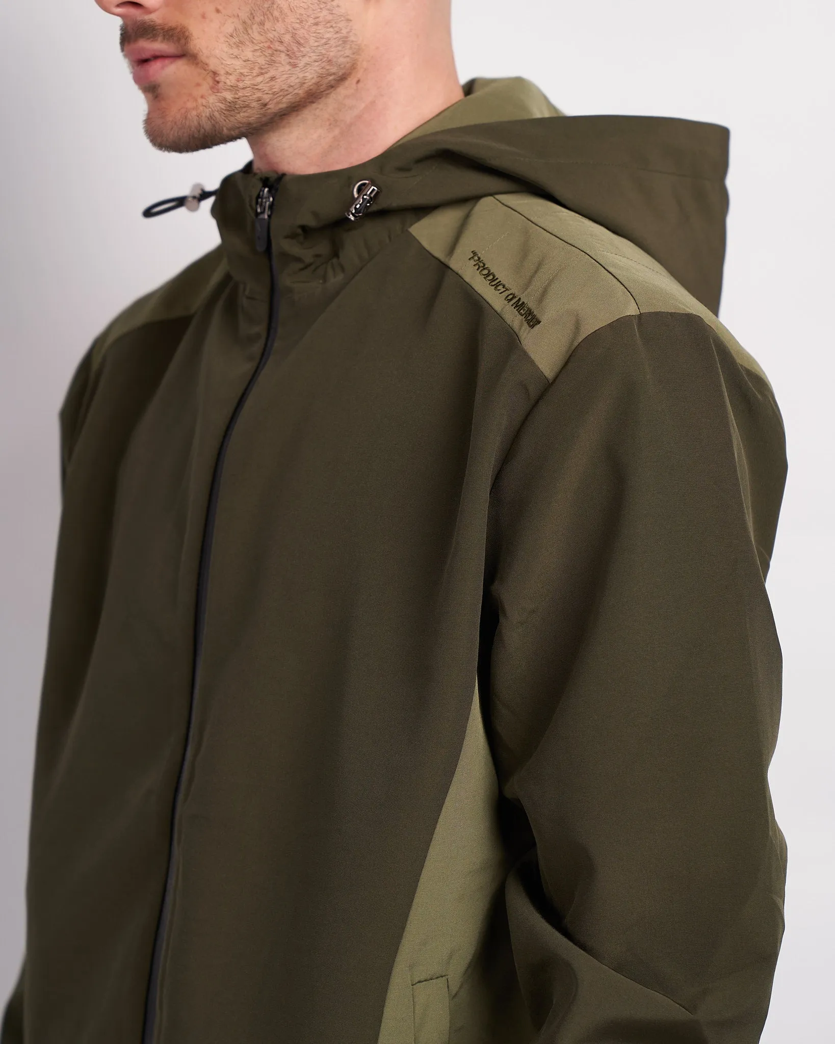 Khaki Utility Panelled Windbreaker