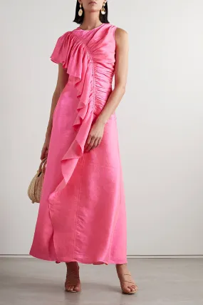 LALI DRESS IN DAHLIA PINK SILK