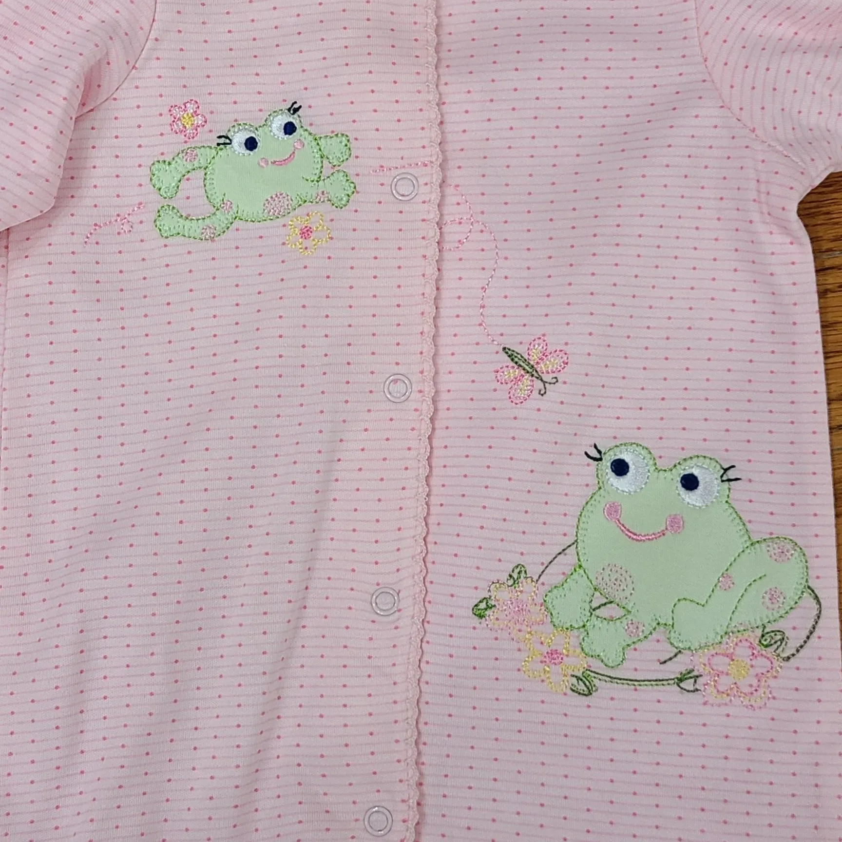 Little Me Girl Frog Footie