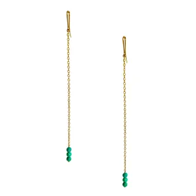 Lola Earrings Yellow Gold Turquoise