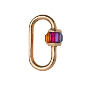 Marla Aaron 14k Total Medium Rainbow Baguette Lock