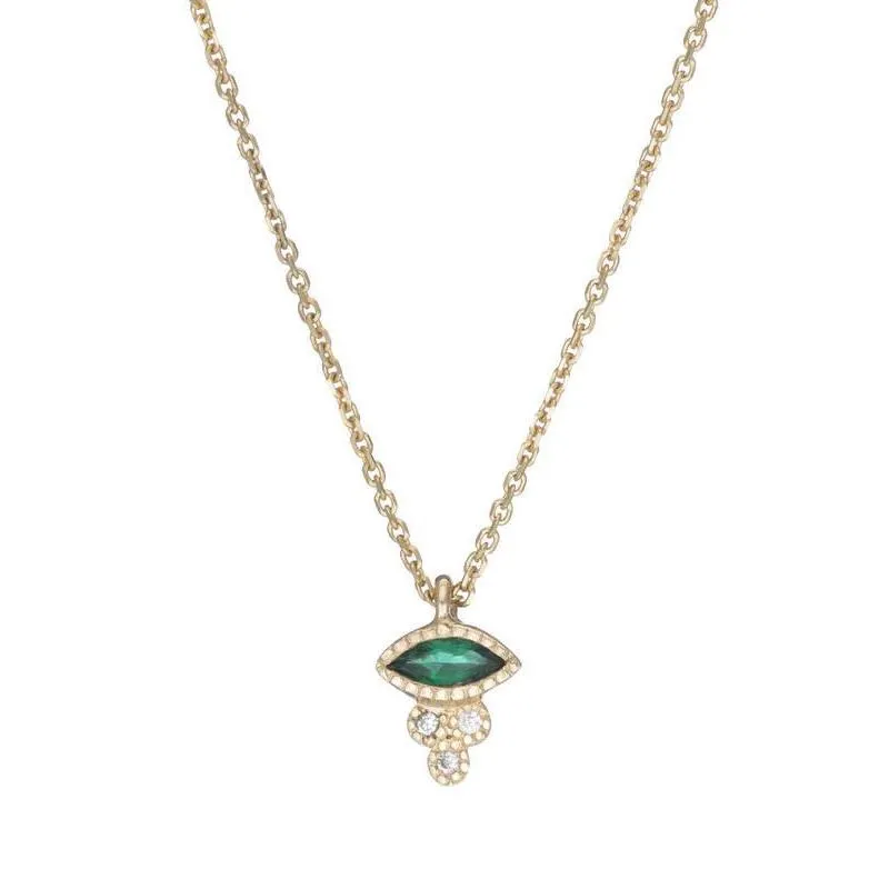 Marquise Emerald Crown Necklace