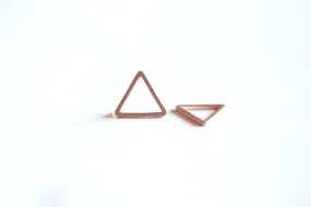 Matte Pink Rose Gold Vermeil Open Triangle Connector Charm- 18k gold over Sterling Silver Geometric Triangle Charm, Chevron, Arrow, 270