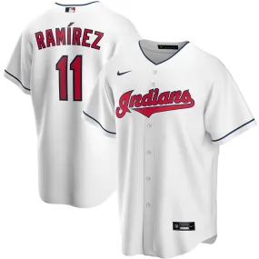 Mens Cleveland Indians Jose Ramirez Cool Base Replica Jersey White